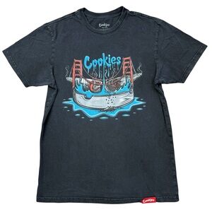 Cookies SF Streetwear Weed 420 Smoke Shop Golden Gate Blunt FLAWS t-shirt size S